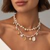 Starfish Mold Necklace Chain Imitation Pearl Shell Pendant Holiday Decor  Island Vacation