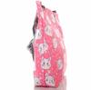 Pinke Strandtasche mit Katzenmotiv und Reißverschluss