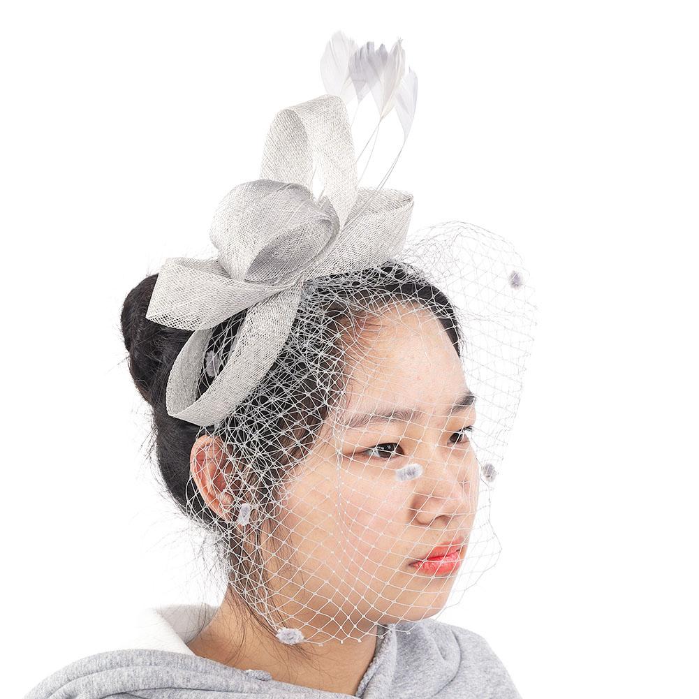 Wedding Women Net Mesh Bridal Face Veil Hats Brides Fascinator Headwear Hair Accessory(Black)