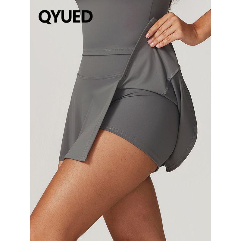 Fashion A- Line One-Piece Sports Skirt Women's Tight High Waist Yoga Clothes Running Fitness Fashion Tape Exercise Skirt