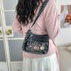 Lightweight Denim Zipper Crossbody Bag Stitching Line Embroidery Decoration Bag Hot Sale Casual Youth Women's Shoulder Bags