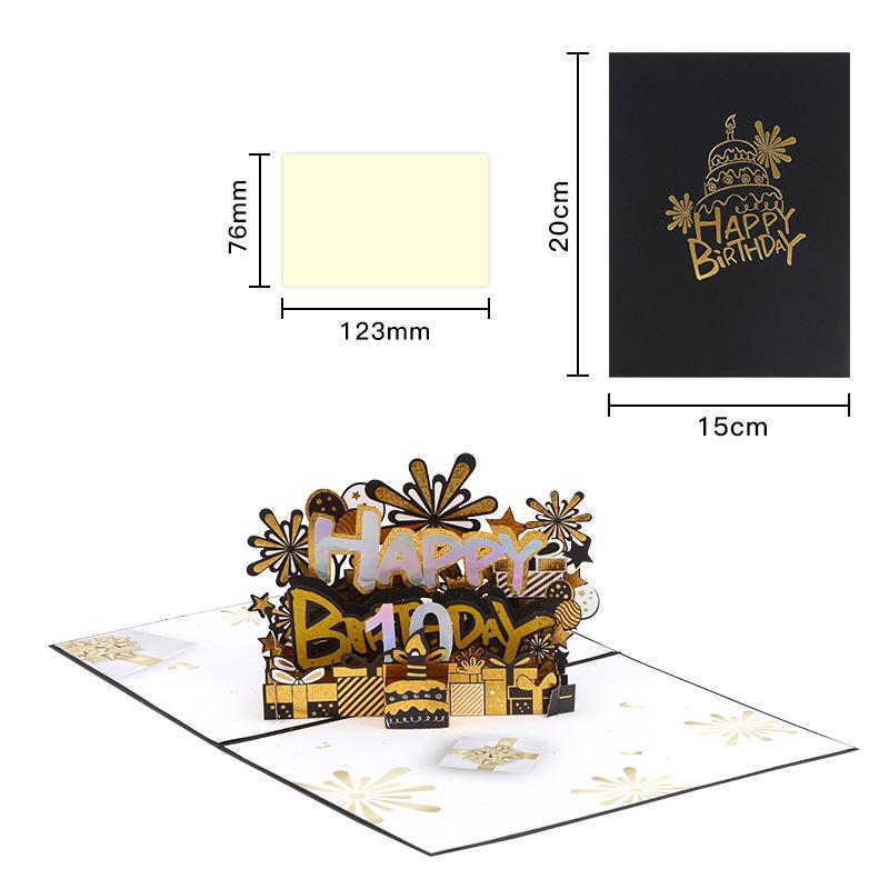 3D Pop-Up Birthday Cake Card: Korean Creative Vintage Gift