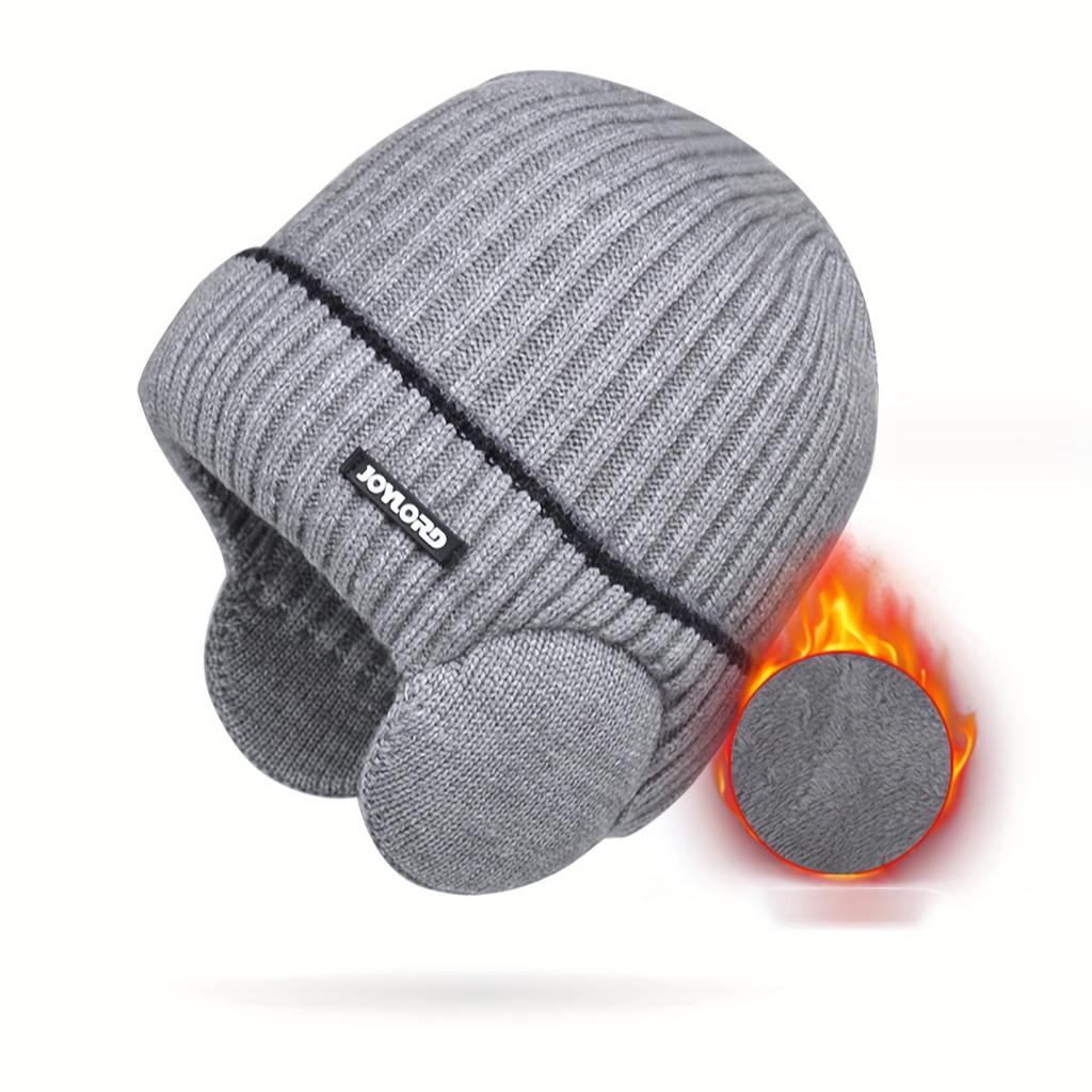 1pc Men's And Women's Outdoor Plus Velvet Thickened Knitted Hat, Winter Ear Protection Warm Hat