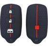 4 Buttons Silicone Key Fob Cover for Toyota 1999-2009 4Runner 2001-2008 Toyota Sequoia, Keyless Remote Holder for HYQ12BAN HYQ1512Y HYQ12BBX (Black)