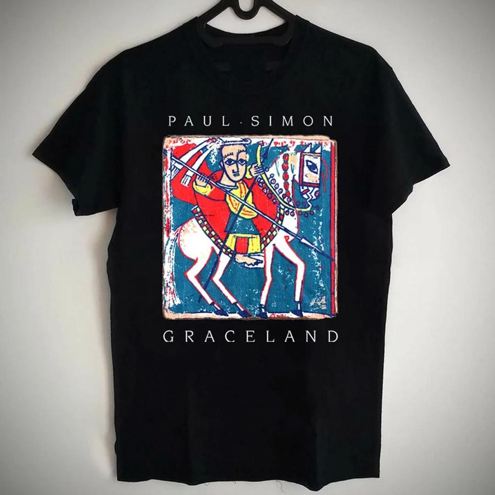 Paul Simon Graceland Black Tshirt Unisex Short Sleeve All Sizes S