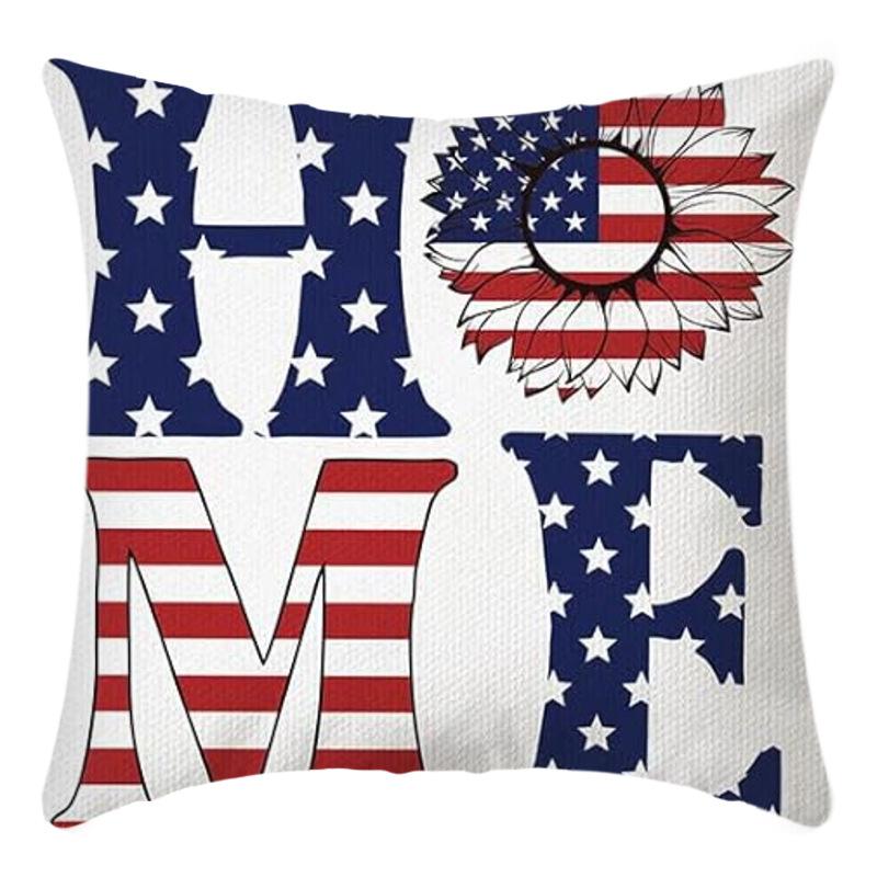 New Independence Day Cushion Pillow Cover Nordic Linen Pillow Cover