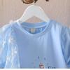 Summer Princess T-Shirt For Girls - Short Sleeve Cartoon Long Tee