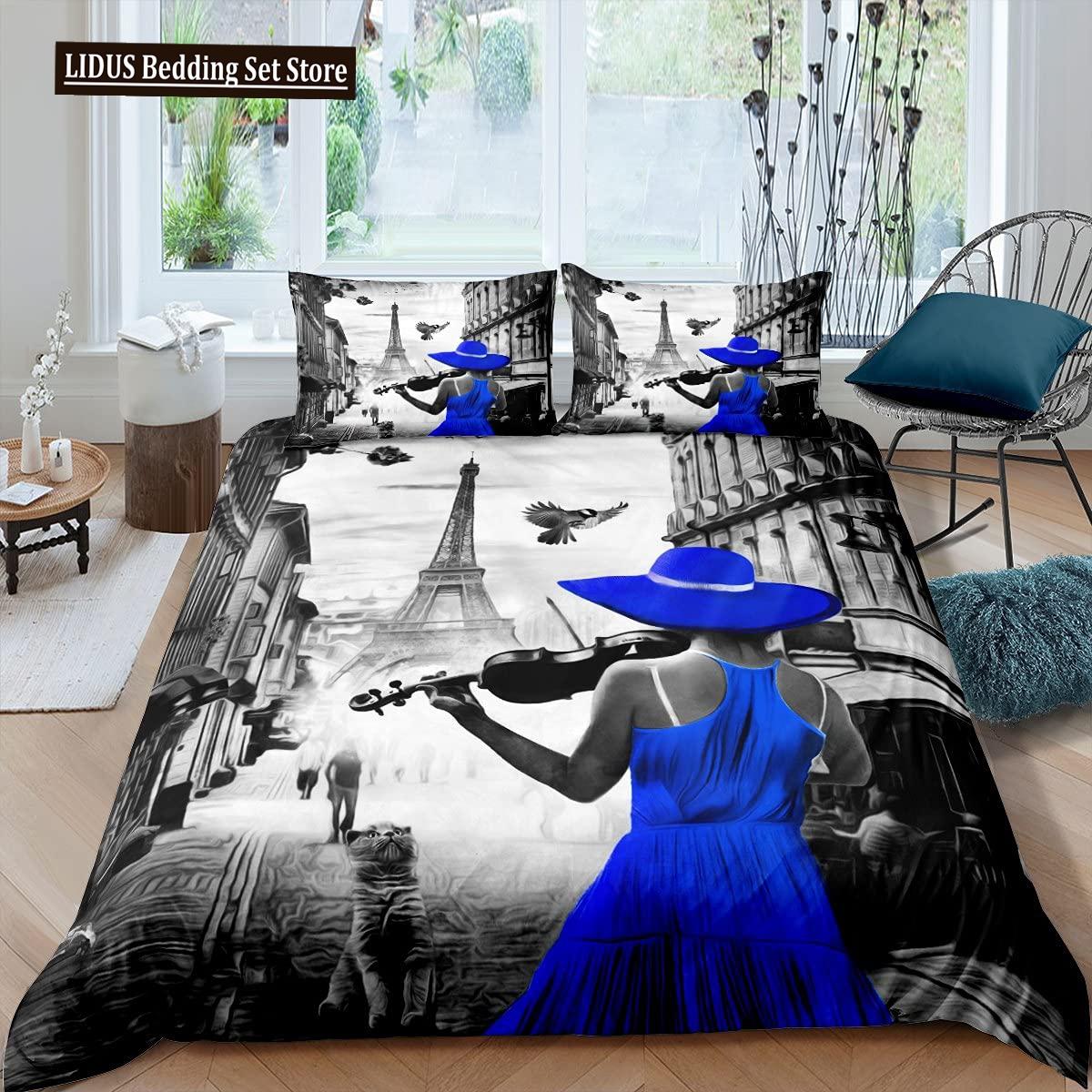 

Пододеяльник с Эйфелевой башней, комплект постельного белья размера Queen, серый, винтажный, романтический, Париж, Франция, комплект постельного белья, полиэстер, в стиле старой газеты EU single(135x200cm)