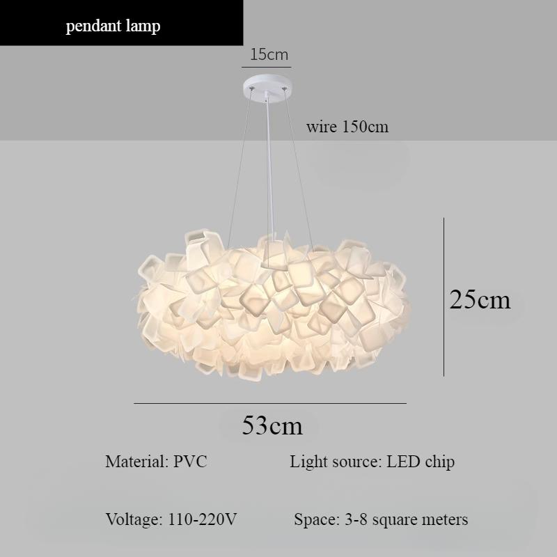 Simple PVC Material Petal Ceiling Lamp Nordic Modern Living Room Decoration Bedroom Study Pendant Lamp LED Light Guide Plate