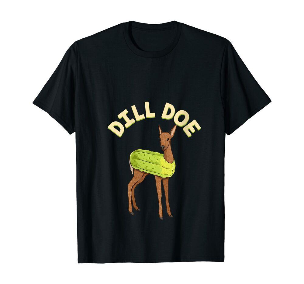 Футболка Dill Doe Animal Pun Pickle Dildo Funny Deer, черная XXXXL