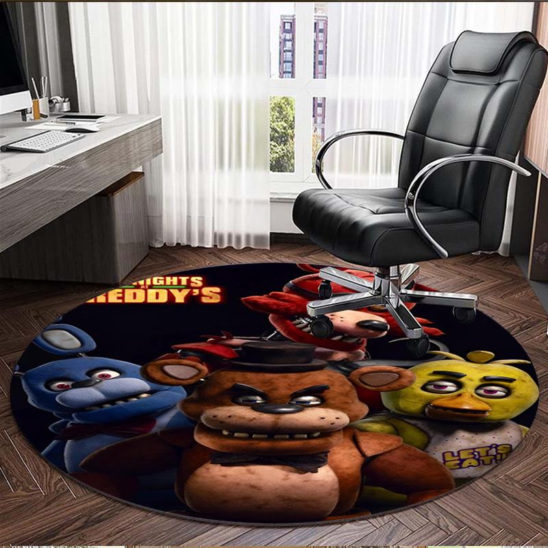 Five Nights at Freddy's Print Round Rug, Washable Floor Carpet, For Entryway Dorm Laundry Room Office Study, Home Decor Birthday Christmas Gift