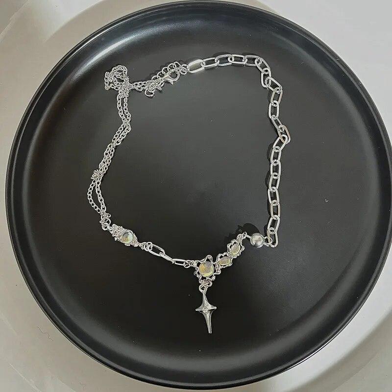 Vintage Perle Liebe Schmetterling Spinne Anhänger Halskette Für Männer Frauen Gothic Hip Hop Kreuz Mond Kette Lange Schmuck Halloween