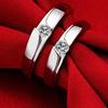 Sterling Silver Zircon Couple's Ring Set: Elegant Proposal/Wedding Gift for Men & Women