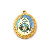 2 PCs 304 Stainless Steel Religious Charms 18K Gold Plated Enamel Evil Eye Pendants For DIY Necklace Jewelry Making Findings