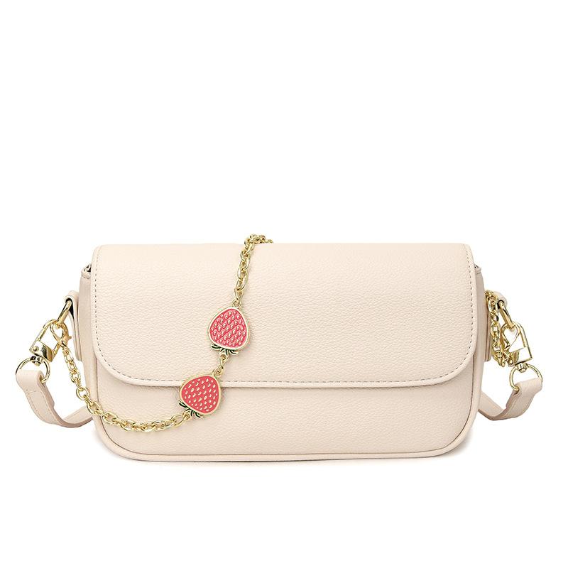 

Модная и повседневная простая текстурная сумка-багет, летняя новинка, женская наплечная сумка-мессенджер, маленькая квадратная сумка белый