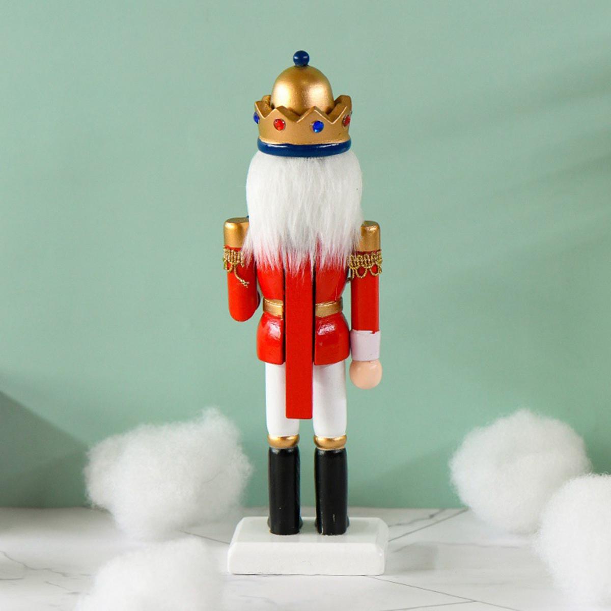 T02C!Creative Wooden Nutcracker Adorn Creative Wood King Ornament Lovely Home Decor Toy