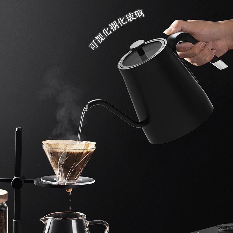 Kaffekanna och tekanna i rostfritt stål med temperaturkontroll och svanhals med precisionspip