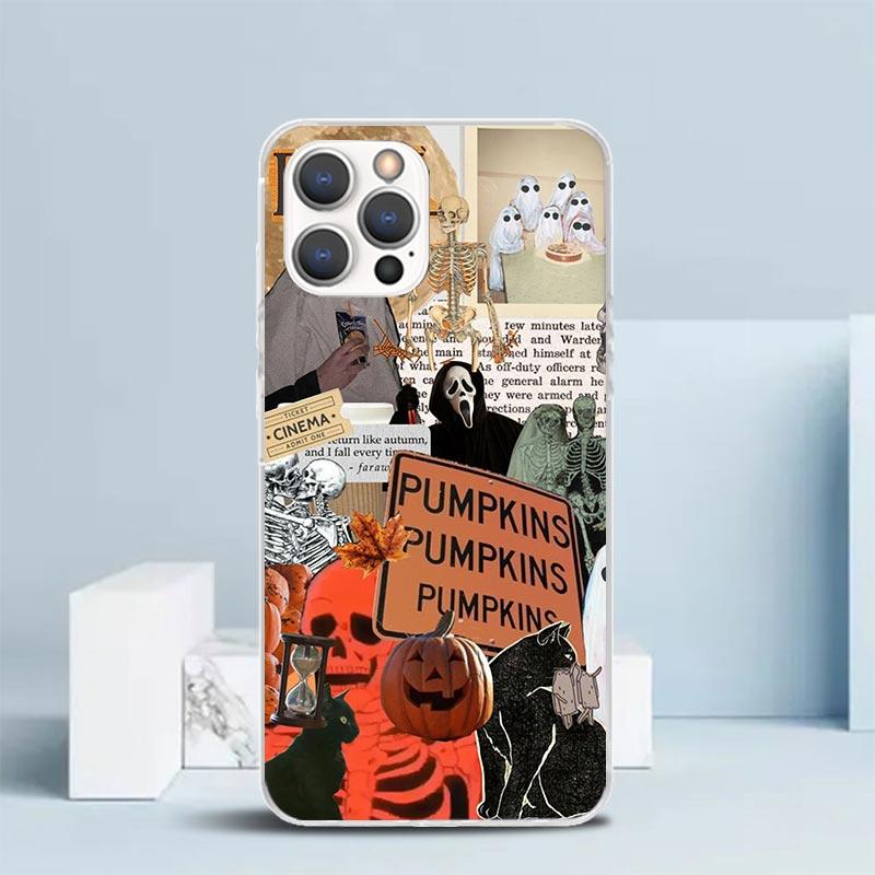 October Fall Halloween Spooky Pumpkin Phone Case For IPhone 16 17 Air 16E 15 14 Plus 13 Mini 12 11 Pro Max 7 8 + SE 2020 Soft TP