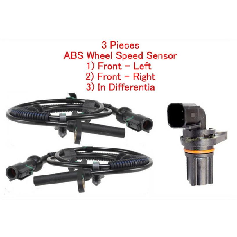 3 ABS Wheel Speed Sensor Front L/R & Differential Fits F150 MARK LT 05-08 4WD