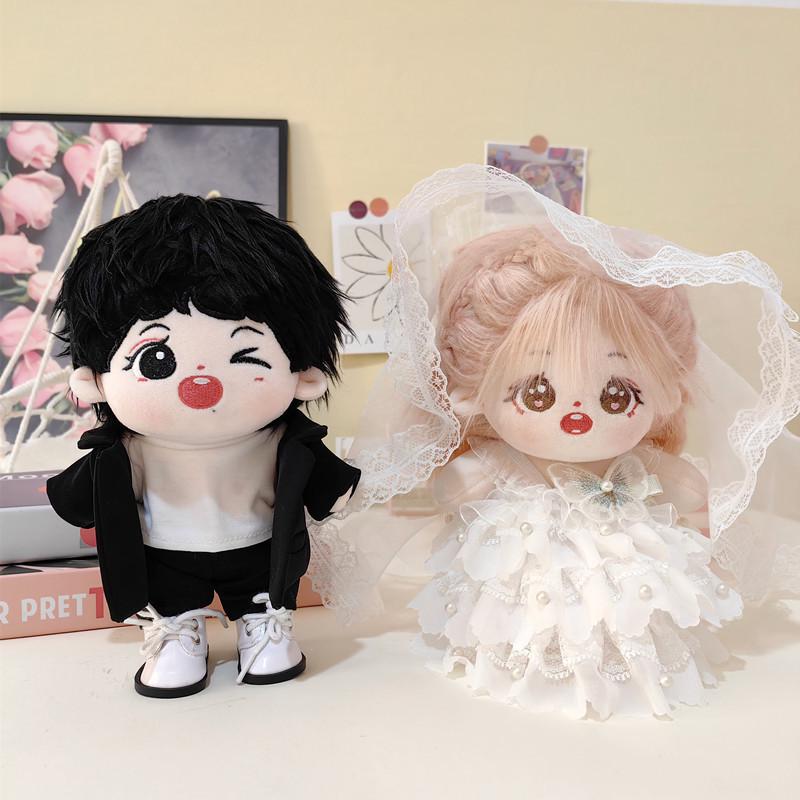 Romantic White Doll Wedding & Evening Gown, 20cm Cotton Gauze Dress for Dolls