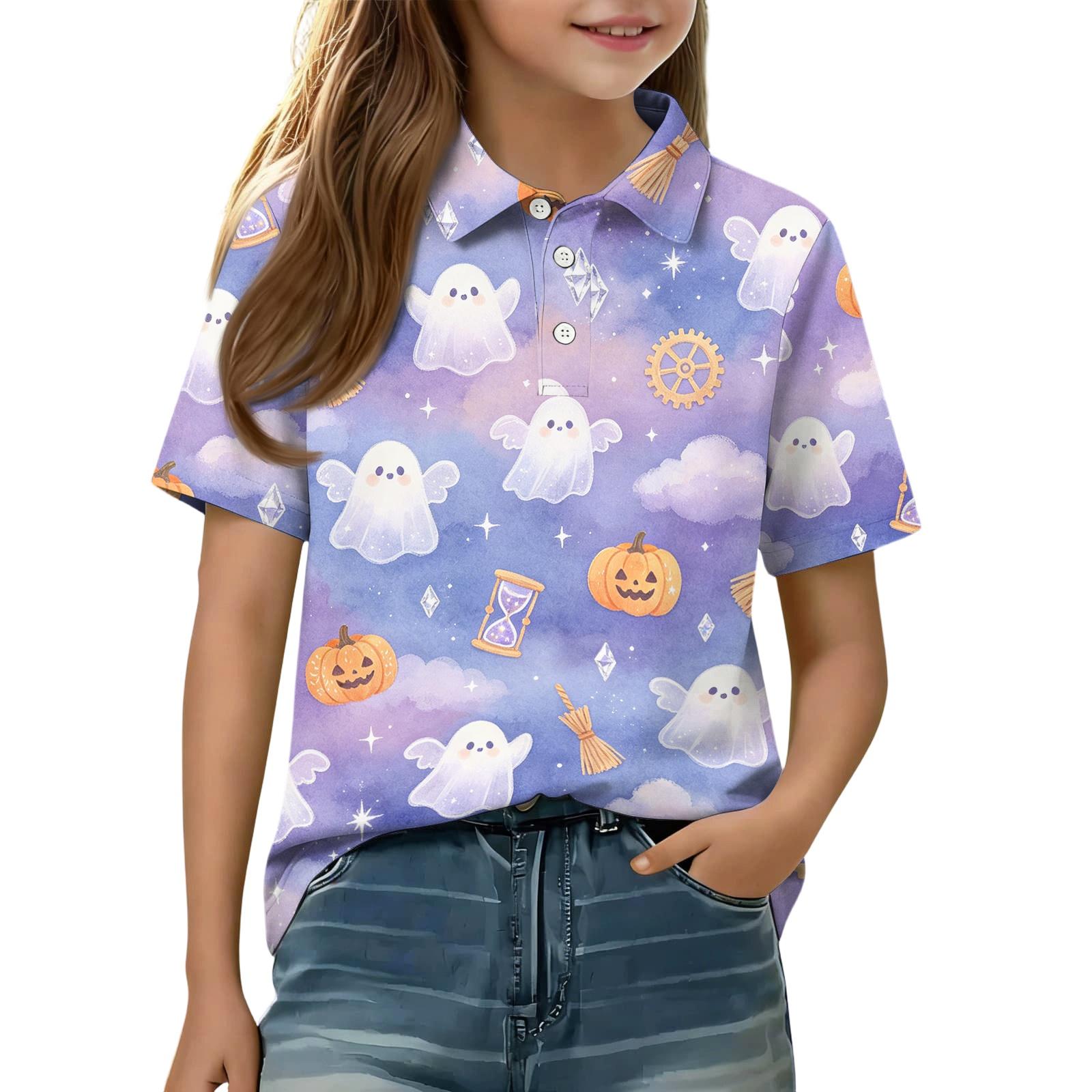 Kids Casual Halloween Printed Shirt for Boys and Girls 110