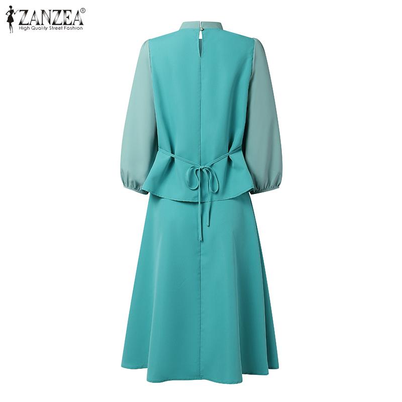 ZANZEA Bluză cu mâneci lungi și fuste Seturi de costume din două piese de vară pentru femei