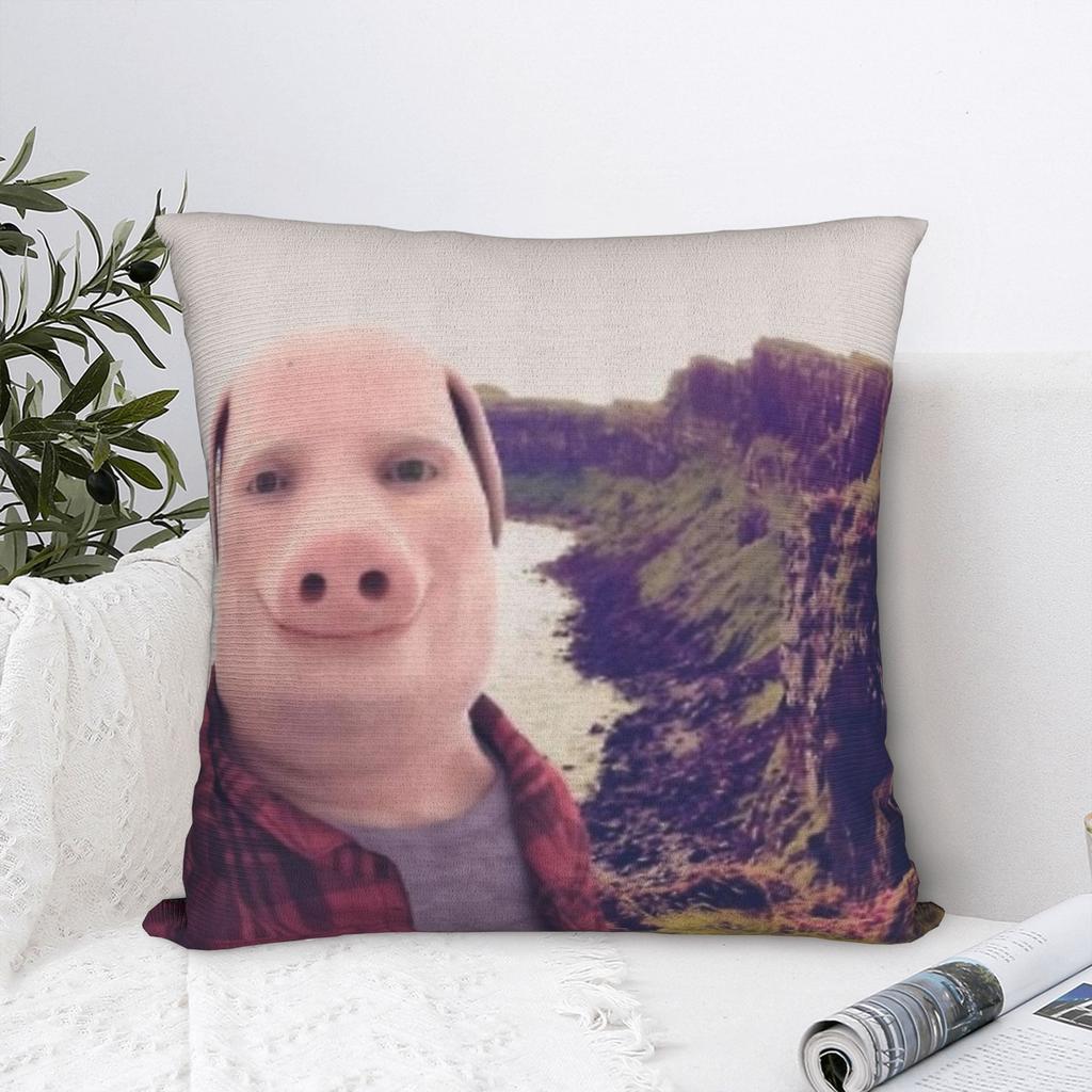 Shoutout John Pork Square Pillow Cases Cushion Covers Fashion Polyester Decor Pillowcover for Car 40x40cm