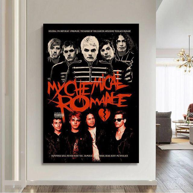 My Chemical Romance Band Vintage-Poster und Druckgrafik, Leinwandmalerei, Raumdekoration 21cm×30cm NoFrame gray