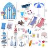 Creative Beach Scene Display Set with Accessories For Doll House Enthusiasts Microlandscape Beach Seashore Scene Setting