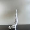 Yousheng Stable Base Ornament, 3D Printed Yoga Figure with White Matte Texture, Geometric Cross-Section Design Sculpture for Desk Tea