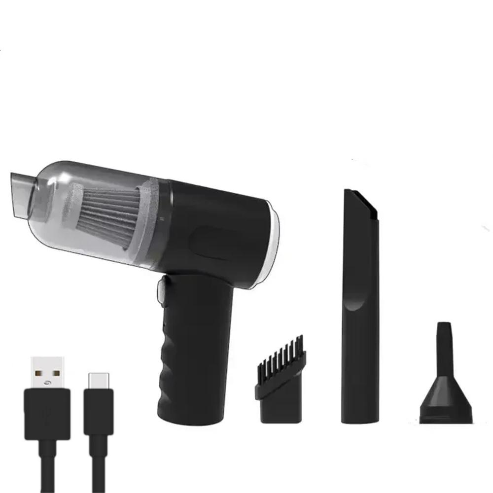 

Беспроводной автомобильный пылесос 3 в 1 Встроенное всасывание и выдув Чистящий прибор USB зарядка Маленький бытовой пылесос чёрный