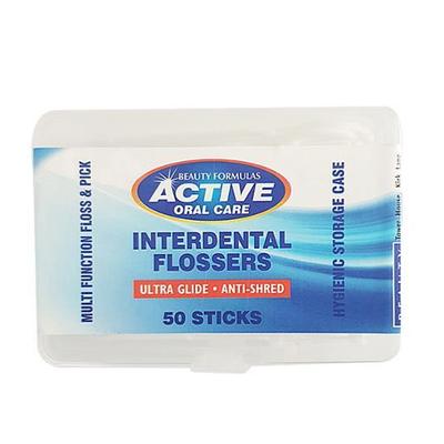BEAUTY FORMULAS Aktive Interdental-Pro-/Zahnseide-Zahnbürste (50 Stäbchen)
