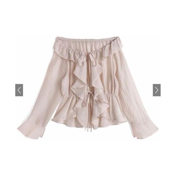 GRL 2Way Ruffle Frill Sheer Tops