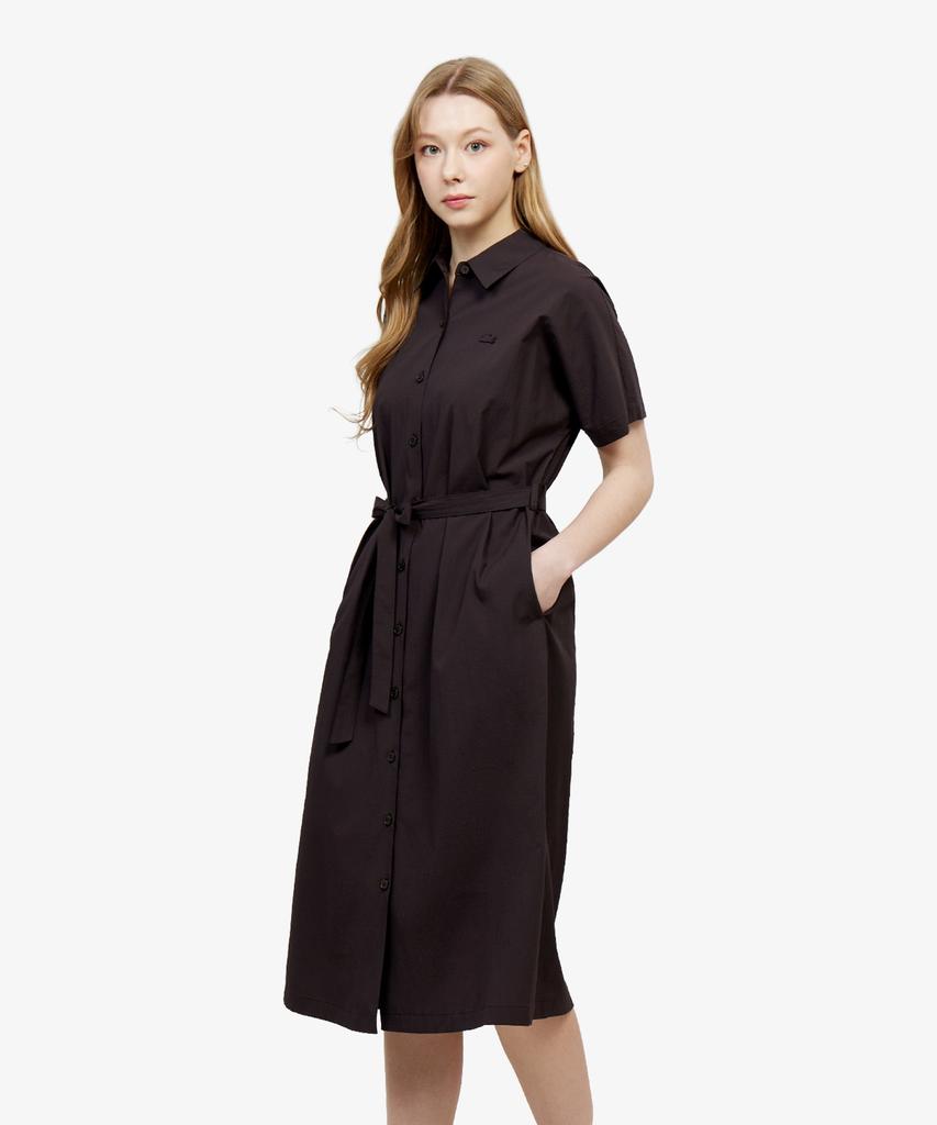 LACOSTE Women'S Belted Short Sleeve Shirt Dress Ef306E-56G Lfa