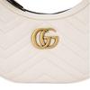 Gucci GG Marmont V-förmige gesteppte Leder-Halbmondtasche Umhängetasche Handtasche, Umhängetasche Mini Damen Milchweiß 699514-DTDHT-9022