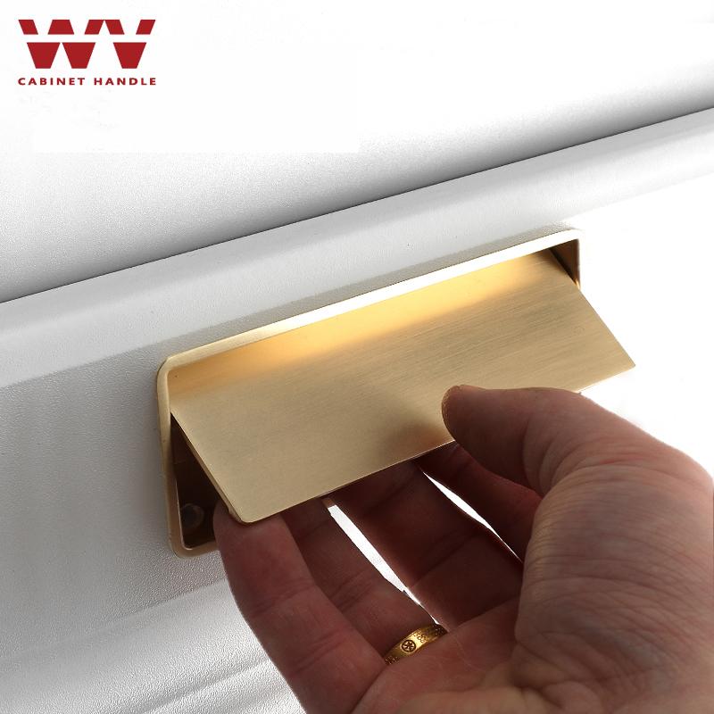 Closet Kitchen Hidden Door Handle Black Gold Embedded Handle Door Invisible Cabinet Handle Recessed Pulls Knob Furniture Hardwar