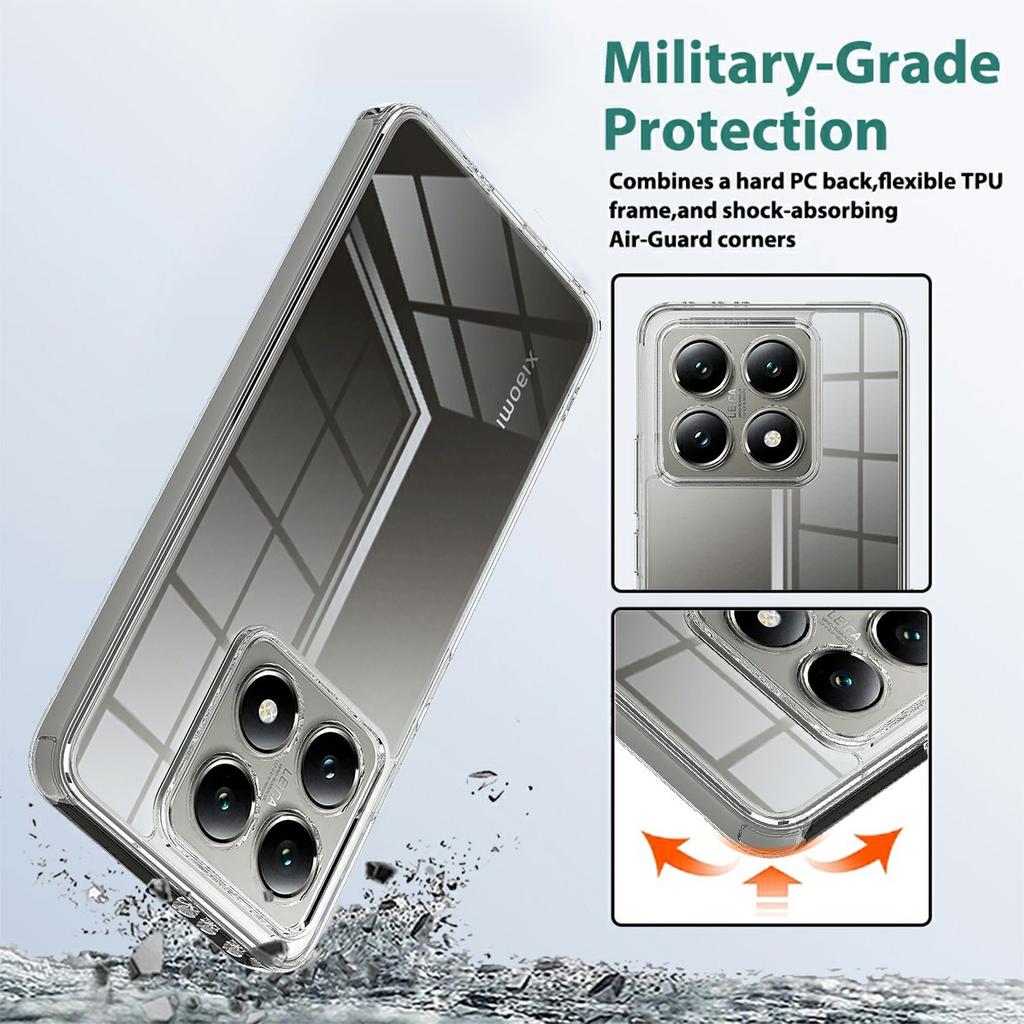 Przezroczyste etui na telefon Xiaomi 14T Pro TPU+Akryl Wstrząsoodporna tylna obudowa telefonu