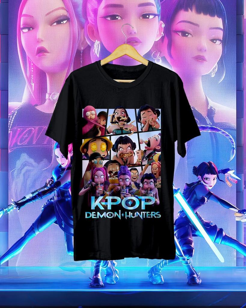 Kpop Demon Hunter Saja Boys T-shirt Harajuku O-neck Casual Anime T-Shirt Tops Unisex