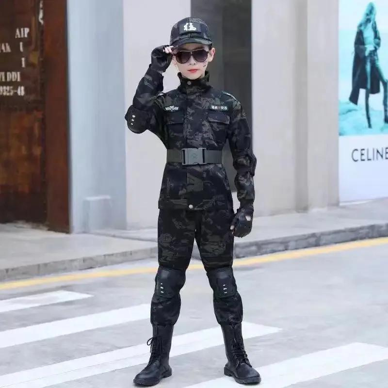 Children's Special Forces Combat Uniform New Camouflage Training Suit Black Eagle Camouflage Suit Performance Suit