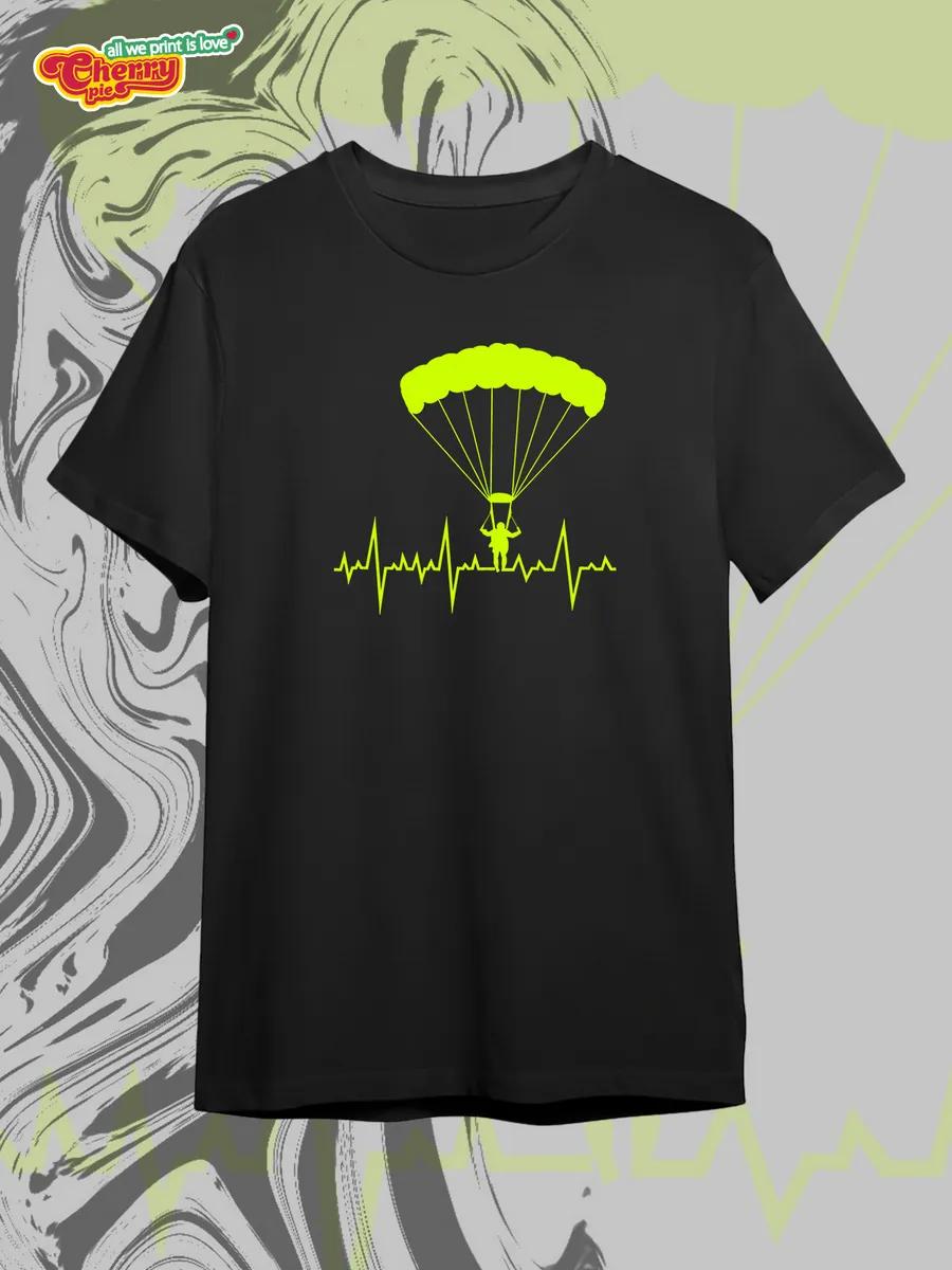 Black T-shirt with enduro motorcycle print S