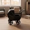 1:12er Maßstab Kinderwagen Realistisches Detail Puppen Kinderwagen Dekoration Ornament Miniatur für