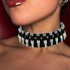 Punk Bullet Leather Choker with Pin Buckle - Unisex European & American Style