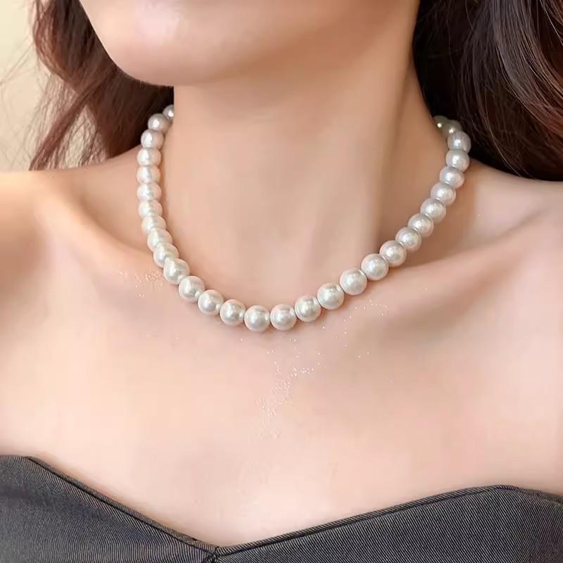 Super fairy simple imitation pearl sweater chain necklace women s fashion temperament personality versatile niche high-end necklace