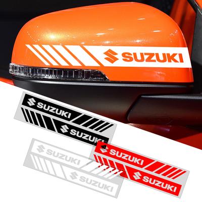 2PCS Adesivo de Emblema de Faixa Lateral para Retrovisor de Carro 3D Estilo de Carro para Swift SX4 Samurai Sport Jimny Grand Vitara Alto GW250 Splash Swace