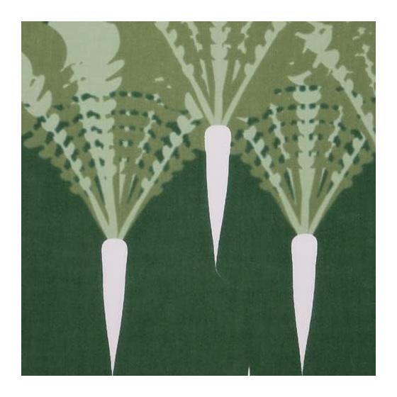 Sen no Anbo Tenugui - Kameido Daikon (Dark Green) - Hand-dyed 100% Cotton, Tokuoka, Made in Japan, 35cm x 100cm - Edo Vegetable Series - Features