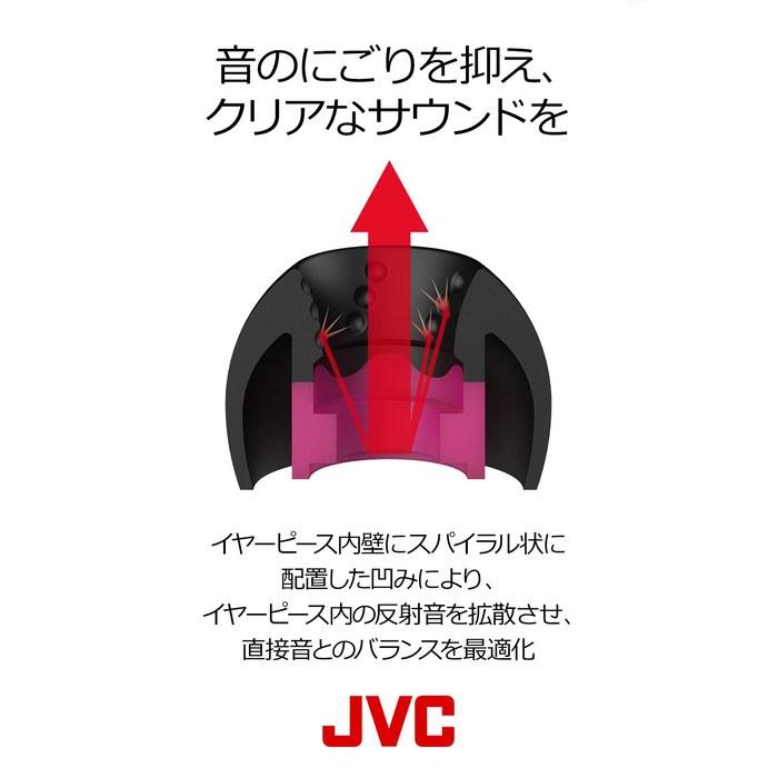 JVC EP-FX10M-B Replacement Earpieces Spiral Dot++ 4-Pack M Size Black