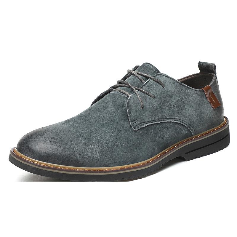 Leather Shoes Men's Leather Casual Shoes Soft Surface Soft Sole Men's Shoes Large Size 4546 One Pedal