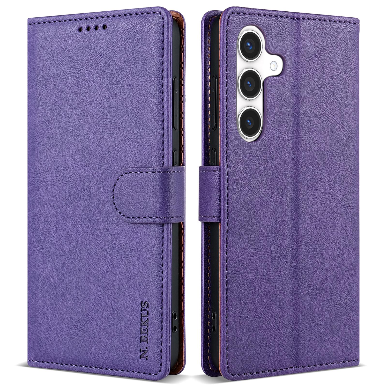

For Samsung Galaxy A55 5G Case Leather Phone Cover with Wallet Stand Purple
