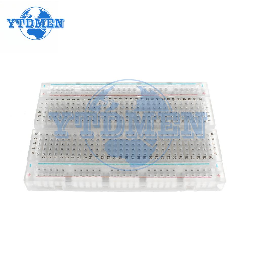 1 Set Breadboard Transparent 400 Points Solderless Pcb Breadboard with Dupont Line 10cm Male To Male 20pin Jumper Wire DIY Kit