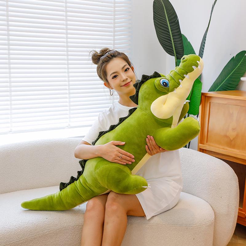 Large Cute Crocodile Hug Pillow Plush Toy for Girls' Soothing Sleep